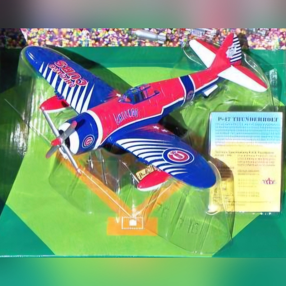 MLB P-47 Thunderbolt die-cast model airplane in the Chicago Cubs